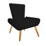 Imagem de Kit 04 Poltrona Cadeira Decorativa  Opala Sala de Estar Recepção Escritório material sintético Preto - KDAcanto Móveis