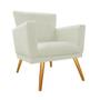 Imagem de Kit 04 Poltrona Cadeira Mind Decorativa Recepção Sala De Estar Suede Bege - DAMAFFÊ MÓVEIS