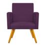 Imagem de kit 04 Poltronas Arenzza Palito Mel Suede Roxo - DAMAFFÊ MÓVEIS