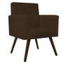 Imagem de kit 04 Poltronas Arenzza Palito Tabaco Suede Marrom - DAMAFFÊ MÓVEIS