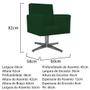 Imagem de Kit 04 Poltronas Beatriz Base Giratória de Metal Suede Verde - KDAcanto Móveis