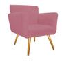 Imagem de Kit 04 Poltronas Cadeira Decorativa Cloe  Pé Palito Para Sala de Estar Recepção Escritório Suede Rosa Bebê - Damaffê Móveis