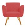 Imagem de Kit 04 Poltronas Cadeira Decorativa Cloe  Pé Palito Para Sala de Estar Recepção Escritório Suede Vermelho - KDAcanto Móveis