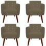 Imagem de kit 04 Poltronas Decorativa Duda C/Strass Suede Marrom Rato - D'Classe Decor