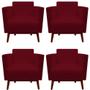 Imagem de kit 04 Poltronas Decorativa Isa Pés Palito Suede Marsala - D'Classe Decor