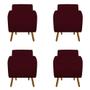 Imagem de Kit 04 Poltronas Decorativa Laura Pés Palito Suede Marsala - D'Classe Decor