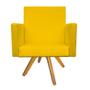 Imagem de Kit 04 Poltronas Decorativas Arenzza Base Giratória de Madeira Corano Amarelo - KDAcanto Móveis