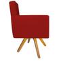 Imagem de Kit 04 Poltronas Decorativas Arenzza Base Giratória de Madeira Suede Vermelho - DAMAFFÊ MÓVEIS