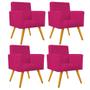 Imagem de kit 04 Poltronas Decorativas Arenzza Palito Mel Suede Pink - DAMAFFÊ MÓVEIS