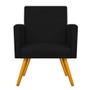Imagem de kit 04 Poltronas Decorativas Arenzza Palito Mel Suede Preto - DAMAFFÊ MÓVEIS