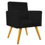 Imagem de kit 04 Poltronas Decorativas Arenzza Palito Mel Suede Preto - DAMAFFÊ MÓVEIS