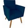 Imagem de Kit 04 Poltronas Luxo Decorativas Nina Suede Azul Marinho