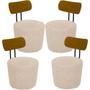 Imagem de Kit 04 Poltronas Para Sala De Estar Decorativa Base Fixa Luara M03 Linho Cru - Lyam Decor