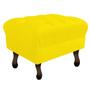 Imagem de Kit 04 Puf Puff Banqueta Retrô Luiz XV 50cm Quadrado Sala Escritório Recepção Suede Amarelo - D house Decor