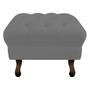 Imagem de Kit 04 Puff Retrô Capitonê Decorativo  Pé em Madeira Sala de Estar Recepção Escritório Suede Cinza - KDAcanto Móveis