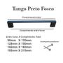 Imagem de Kit 04 Puxadores Tango Preto Fosco 96mm Armários Gavetas