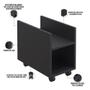 Imagem de Kit 04 Suportes Para Cpu E Nobreak Com Rodízios Guide L03 Preto - Lyam Decor