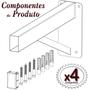 Imagem de Kit 04 Suportes para Pia Cozinha Granito Parafusar Grapa Bancada Mármore 40 cm Robusto - Preto