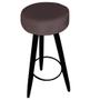 Imagem de Kit 05 Banqueta Alta Flora Pés Palito em Madeira Preto para  Bar Bistrô Cozinha  material sintético Marrom - Damaffê Móveis