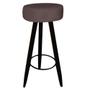 Imagem de Kit 05 Banqueta Alta Flora Pés Palito em Madeira Preto para  Bar Bistrô Cozinha  material sintético Marrom - Damaffê Móveis