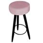 Imagem de Kit 05 Banqueta Alta Flora Pés Palito em Madeira Preto para  Bar Bistrô Cozinha  material sintético Rosa Bebê - Damaffê Móveis