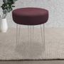 Imagem de Kit 05 Banqueta Alta Julia Industrial 55cm Ferro Cinza Suede Bordô - Ahz Móveis