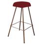 Imagem de Kit 05 Banqueta Alta Lari Eiffel Hexágono Bancada Bar Balcão Bistrô Ferro Bronze material sintético Vermelho - Ahazzo Móveis