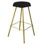 Imagem de Kit 05 Banqueta Alta Lari Eiffel Hexágono Bancada Bar Balcão Bistrô Ferro Dourado Suede Preto - Ahazzo Móveis