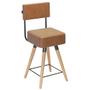 Imagem de Kit 05 Banquetas Cadeiras Decorativas Barcelona 73cm com Encosto Corano Amarula - Desk Design
