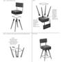 Imagem de Kit 05 Banquetas Cadeiras Decorativas Barcelona 73cm com Encosto Corano Amarula - Desk Design
