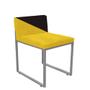 Imagem de Kit 05 Cadeira Office Lee Duo Sala de Jantar Industrial Ferro Prata Suede Amarelo e Marrom - Ahz Móveis