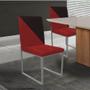 Imagem de Kit 05 Cadeira Office Stan Duo Sala de Jantar Industrial Ferro Prata Suede Vermelho e Marrom - Ahz Móveis