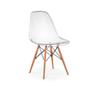 Imagem de Kit 05 Cadeiras Charles Eames Eiffel Wood Policarbonato - Transparente