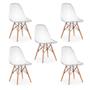 Imagem de Kit 05 Cadeiras Charles Eames Eiffel Wood Policarbonato - Transparente