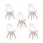 Imagem de Kit 05 Cadeiras Charles Eames Eiffel Wood Policarbonato - Transparente