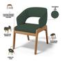 Imagem de Kit 05 Cadeiras de Jantar e Estar Living Estofada Lince L02 Linho Verde Musgo - Lyam Decor