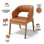 Imagem de Kit 05 Cadeiras de Jantar e Estar Living Estofada Lince L02 Tecido Sintético Camel - Lyam Decor