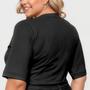Imagem de Kit 05 Camiseta Feminina Plus Size Lisa 100% Algodão Gola Redonda Manga Curta G1 A G3