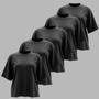 Imagem de Kit 05 Camiseta Feminina Plus Size Lisa 100% Algodão Gola Redonda Manga Curta G1 A G3