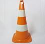 Imagem de Kit 05 cones de 75 cm em PVC rigido Laranja e Branco envio imediato