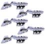 Imagem de Kit 05 Dobradiças Inox Curva Amortecedor Click + Parafusos