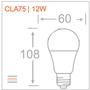 Imagem de Kit 05 lampadas led cla75 12w 4000k 1018lm biv e27 - osram