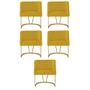 Imagem de Kit 05 Poltrona Cadeira Aurora Luxo Confort Industrial Ferro Dourado Suede Amarelo - Ahz Móveis