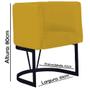 Imagem de Kit 05 Poltrona Cadeira Aurora Luxo Confort Industrial Ferro Preto Suede Amarelo - Ahz Móveis
