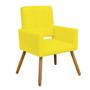 Imagem de Kit 05 Poltrona Cadeira Decorativa  Hit Pé Palito Sala de Estar Recepção Escritório Suede Amarelo - KDAcanto Móveis