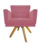 Imagem de Kit 05 Poltrona Cadeira Decorativa  Mind Base Giratória Sala de Estar Recepção Escritório Consultório Suede Rosê - Damaffê Móveis