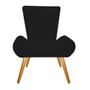 Imagem de Kit 05 Poltrona Cadeira Decorativa  Nani Sala de Estar Recepção Escritório material sintético Preto - KDAcanto Móveis