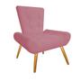 Imagem de Kit 05 Poltrona Cadeira Decorativa  Opala Sala de Estar Recepção Escritório Tecido Sintético Rosa Bebê - KDAcanto Móveis