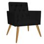 Imagem de Kit 05 Poltrona Cadeira Nina Captone Decorativa Recepção Sala De Estar material sintético Preto - KDAcanto Móveis