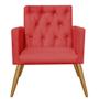 Imagem de Kit 05 Poltrona Cadeira Nina Captone Decorativa Recepção Sala De Estar Tecido Sintético Vermelho - KDAcanto Móveis